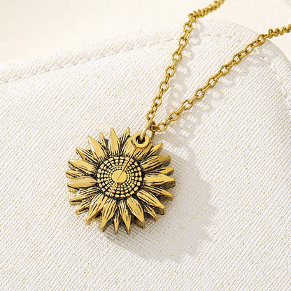 "You Are My Sunshine" Sunflower Necklace