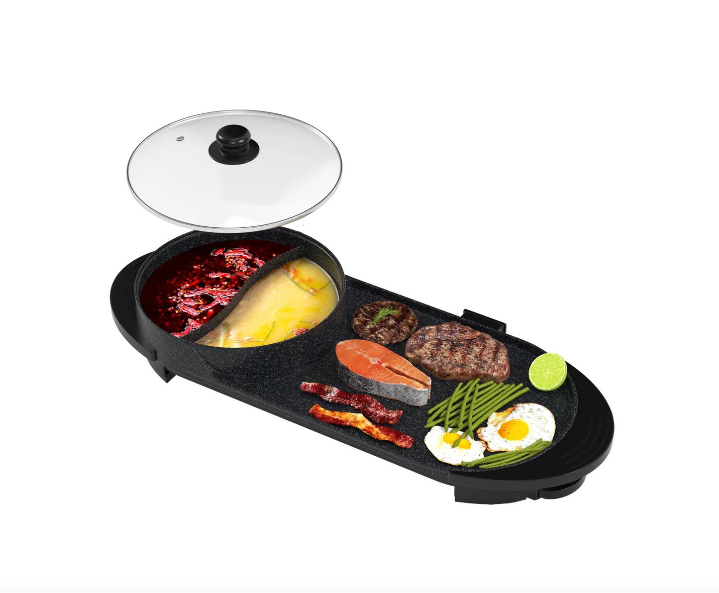 TOPTENG Electric Grill Hot Pot 2 in 1