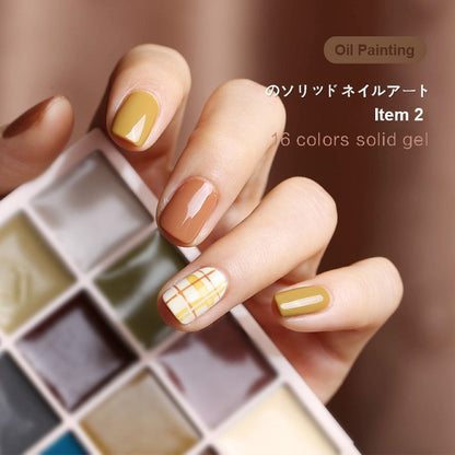 16 Colors Solid Butter Nail Gel Palette