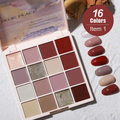 16 Colors Solid Butter Nail Gel Palette