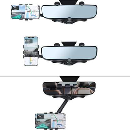 Rotatable and Retractable Car Phone Holder - 360 Degree Rear View Mirror Phone Holder