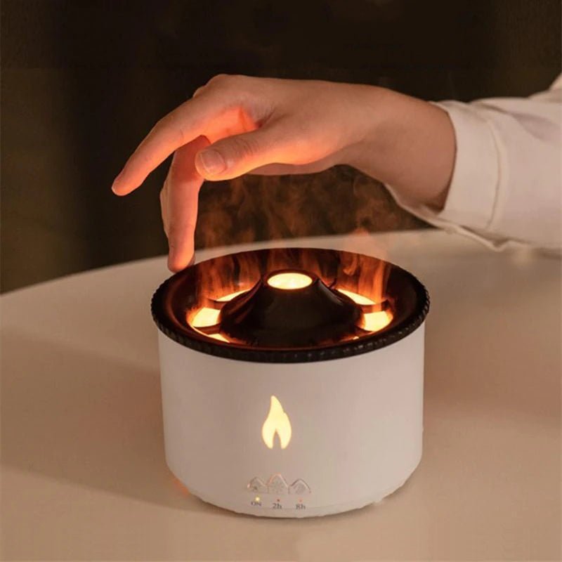 Volcano Aroma Diffuser - Humidifier Flame and Volcano for Bedroom, Living Room, Office, Spa & Yoga