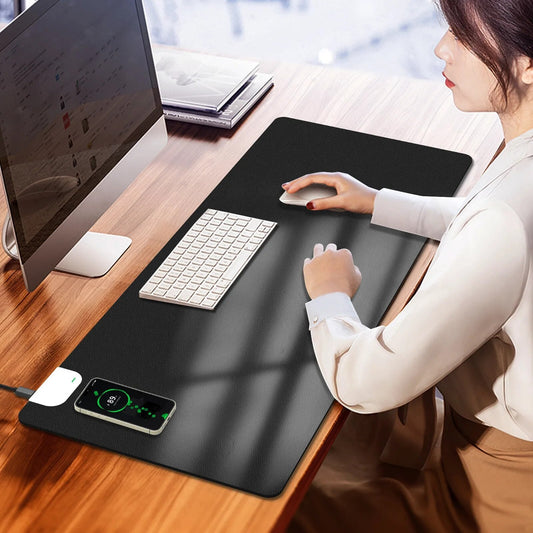 Wireless Charging Desk Mat - Multifunctional Office and Home Desk Pad